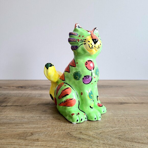 Bella Casa Dottie Dracos by Ganz ceramic cat piggy bank. - Picture 2 of 7